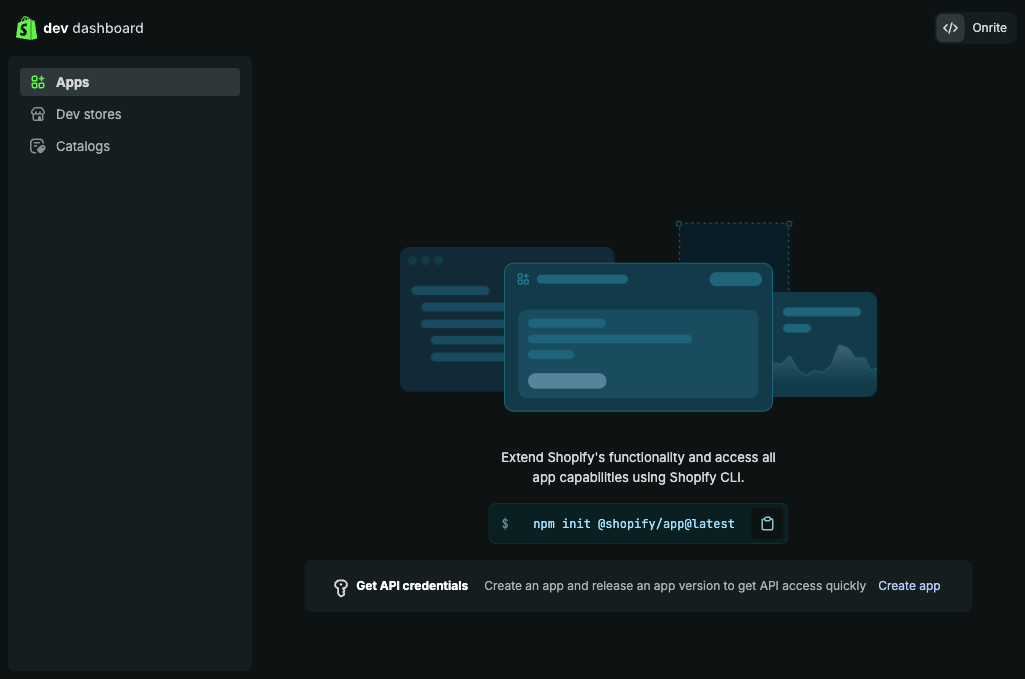 Step 1: Open the Dev Dashboard & create an app